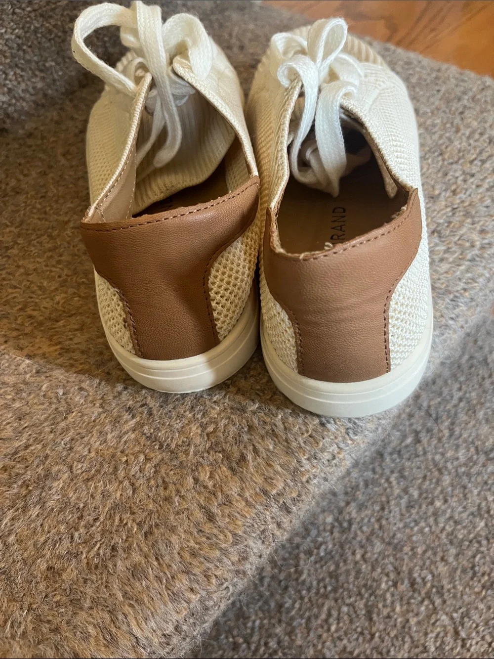 Lucky Brand Women's Knit Lace-Up Sneakers in Cream